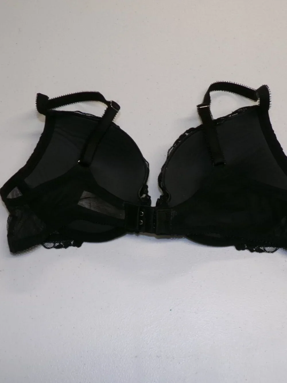 Victoria's Secret Dream Angels Push Up Black Mesh Bling Sparkle Bra sz 34B